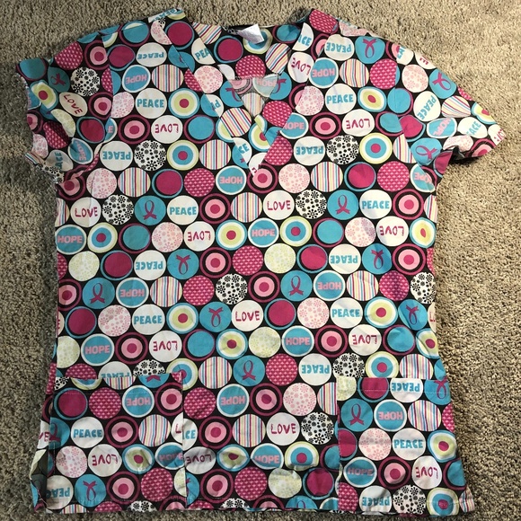 Scrub Studio M Scrub Top Short Sleeve Pink #19 - Picture 1 of 7